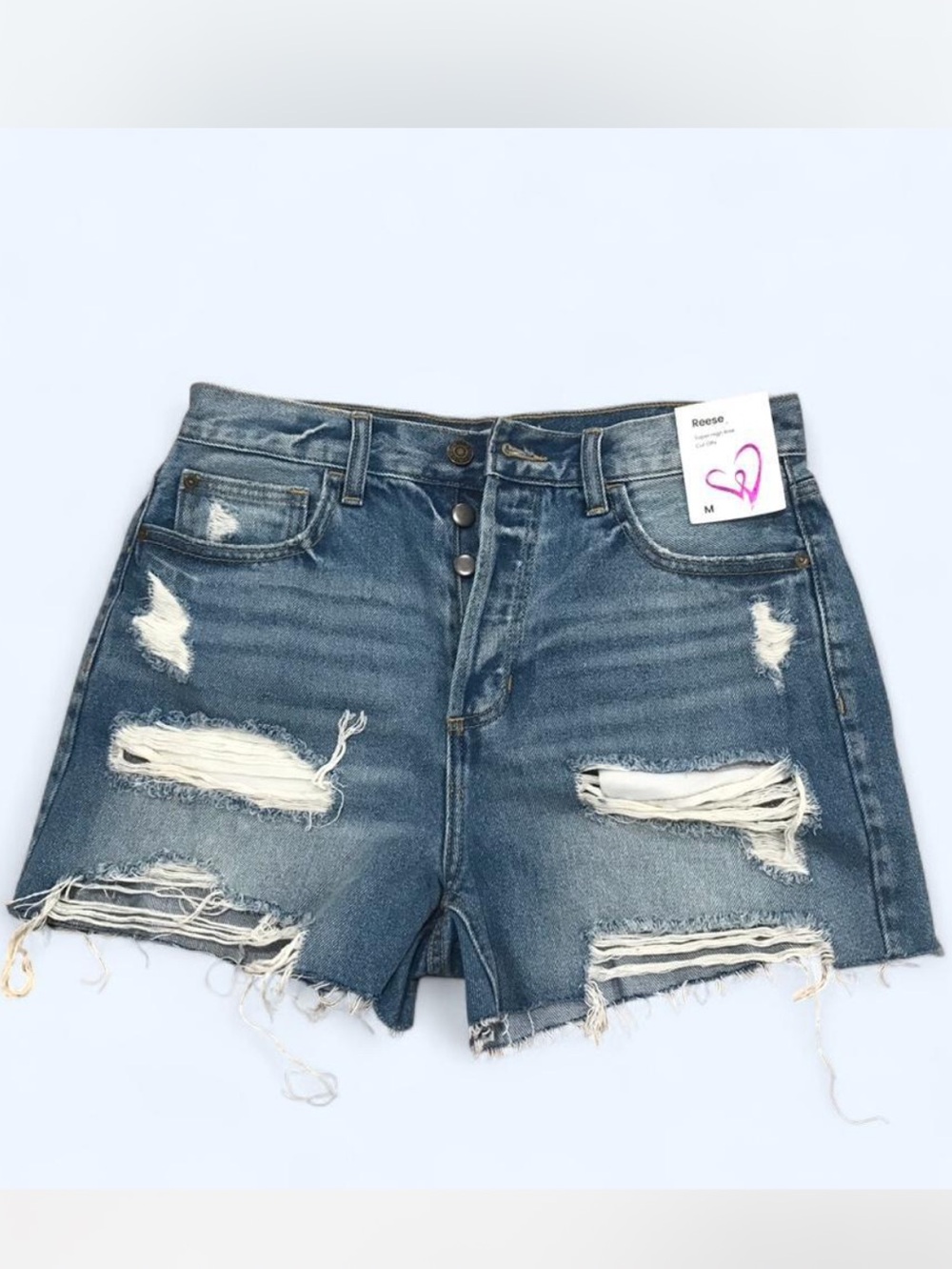 Windsor Distressed Dark Blue Denim Shorts